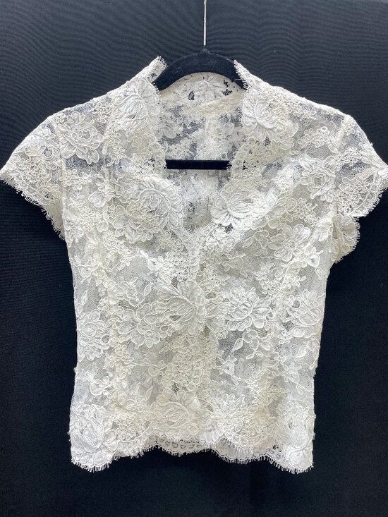 Jackets & Blazers - Cap Sleeve Ivory Lace Bridal Bolero Jacket